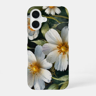 Elegant Lovely White Flowers Watercolor Chic iPhone 16 Case