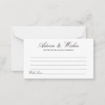 Elegant Lucia Script Wedding Advice & Wishes Card<br><div class="desc">Simple Elegant Black Lucia Script Wedding Advice & Wishes Card - Feel free to edit,  customise and personalise this simple yet beautiful wedding advice and wishes card. Edit options are available.</div>