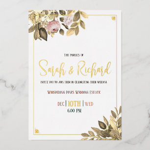 Elegant Lux Blush Gold Floral Botanical Wedding