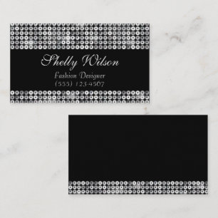 Elegant Lux Silver Sequin Fashion Designer Business Card