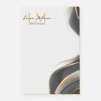 Elegant Luxe Aesthetics Monogram Black Veil  Post-it Notes