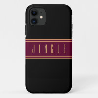 Elegant Luxe Burgundy Black Art Deco JINGLE Text