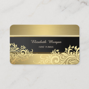 Elegant Luxe Gold Floral Business Card