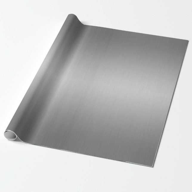 Elegant Luxe Metallic Silver Grey Wrapping Paper (Unrolled)