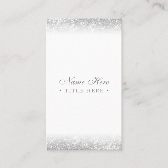 Elegant Luxe Silver Vertical Business Card (Front)