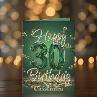 Elegant Luxurious Green and Gold 30th Birthday