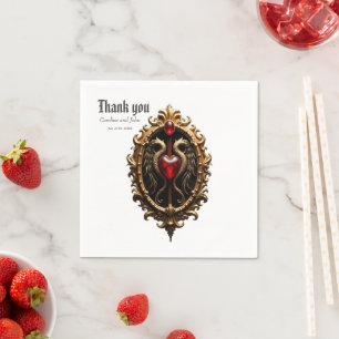 Elegant luxurious heart emblem. napkin