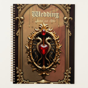 Elegant luxurious heart emblem. planner