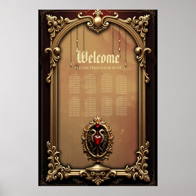 Elegant luxurious heart emblem.  poster (Front)