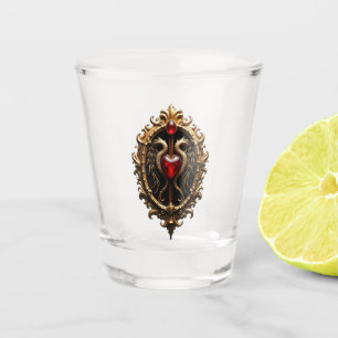 Elegant luxurious heart emblem. shot glass