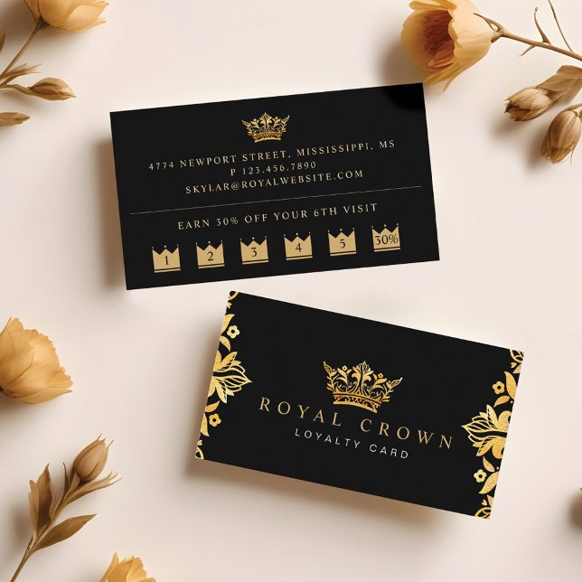 Elegant Luxurious Regal Royal Gold Crown Loyalty Card (Elegant Luxurious Regal Royal Gold Crown Loyalty Card)