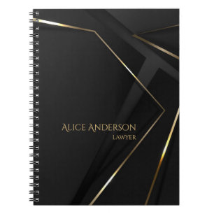Elegant Luxury Abstract Black Lawyer Office Notebook