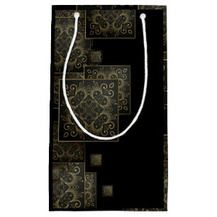 Elegant luxury black and gold small gift bag
