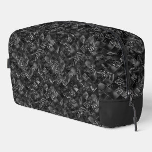 Elegant Luxury Black Faux Foil and Glitter Pattern Dopp Kit