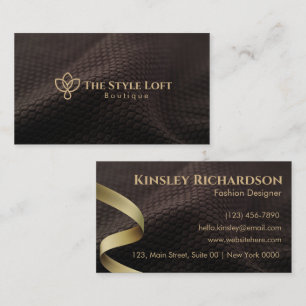 Elegant Luxury Black Gold Texture Stylist Modern Business Card