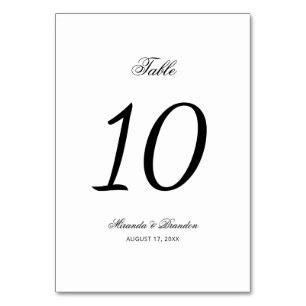 Elegant Luxury Black Monogram White Wedding Table Number