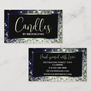 Elegant Luxury Bluish Silver Sparkling Glitter Business Card