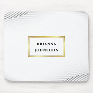 Elegant Luxury Boutique White Gold Mouse Pad