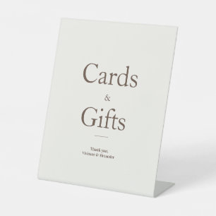 Elegant Luxury Brown Minimalist Cards & Gifts Pedestal Sign
