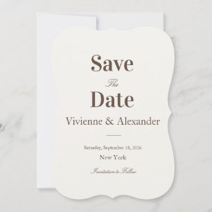 Elegant Luxury Brown Minimalist Timeless Espresso Save The Date