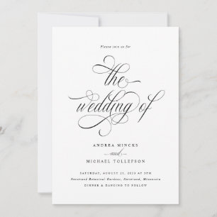 Elegant Luxury Calligraphy Script Wedding Invitation