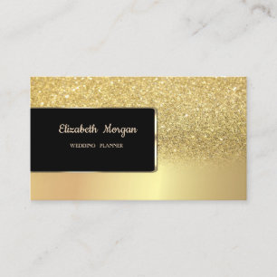Elegant Luxury Chic Gold Glitter Bokeh Ombre Business Card