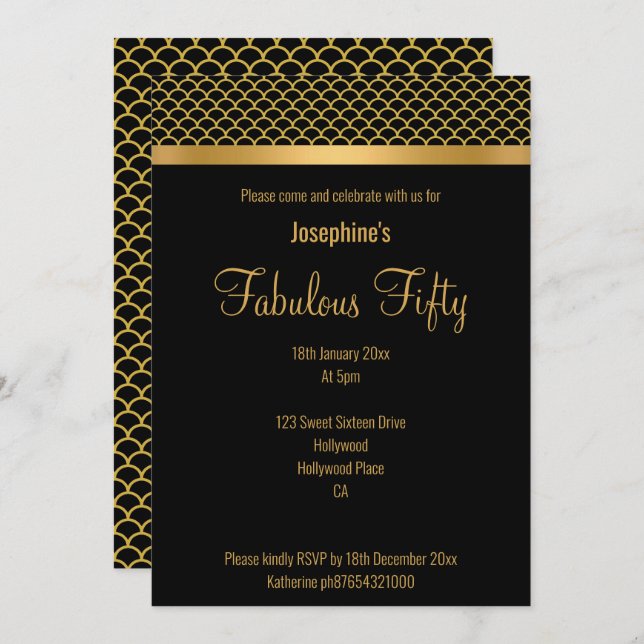 ELEGANT LUXURY CUSTOM MERMAID THEME INVITATION (Front/Back)