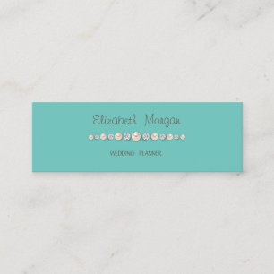 Elegant Luxury,Diamonds,Pearls Mint Green Mini Business Card