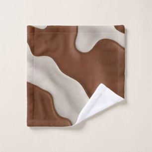 Elegant Luxury Faux Cow Leather Modern Collection Bath Towel Set