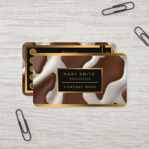 Elegant Luxury Faux Cow Leather Trendy Collection Business Card