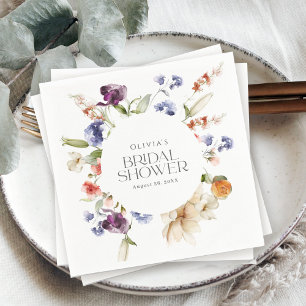 Elegant Luxury Floral Bridal Shower Napkin