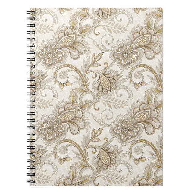 Elegant Luxury Floral Paisley Design Pattern Art Notebook (Front)