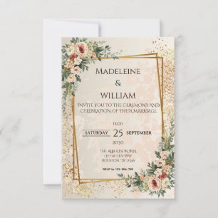 Elegant Luxury Garden Floral Wedding RSVP Card