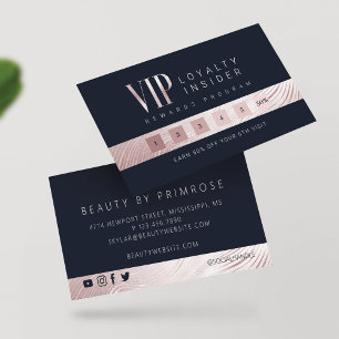 Elegant Luxury Glam Rose Gold Abstract VIP Loyalty Card