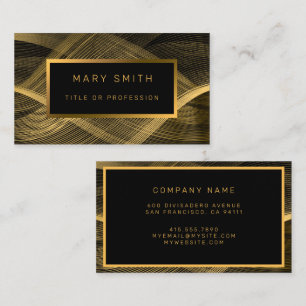 Elegant Luxury Gold Black Wave Business Card