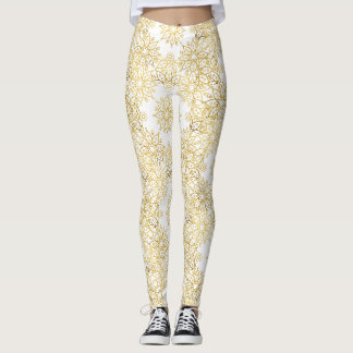 Elegant Luxury Gold Floral Mandala Pattern Leggings