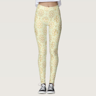 Elegant Luxury Gold Floral Mandala Pattern Leggings