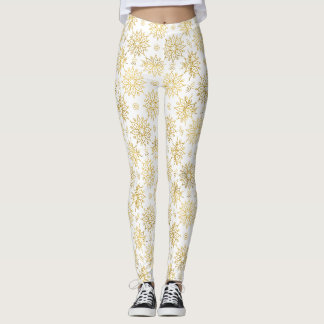 Elegant Luxury Gold Floral Mandala Pattern Leggings