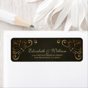 Elegant Luxury Gold Frame Return Address