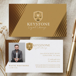 Elegant Luxury Gold Law Firm Legal Group Photo Business Card