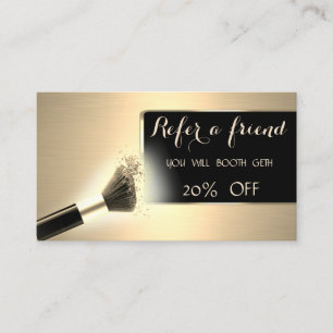 Elegant Luxury,Gold, Makeup Brush Referral Card