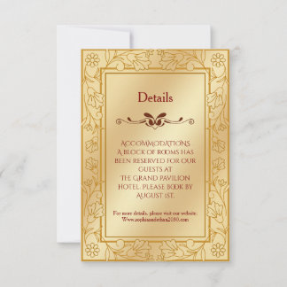 Elegant Luxury Gold Metallic Wedding Details Card