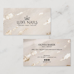 Elegant Luxury Gold Nail Salon/Technician Business Card