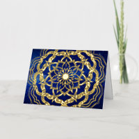 Elegant Luxury Gold & Navy Blue Mandala Reiki Yoga