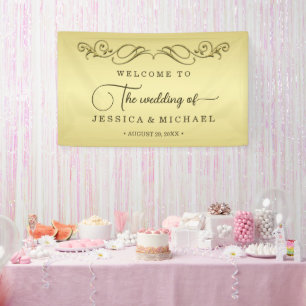 Elegant Luxury Gold Ornate wedding Banner