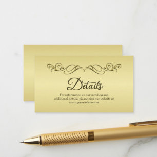 Elegant Luxury Gold Ornate wedding Enclosure Card