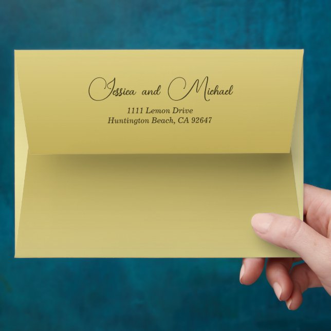 Elegant Luxury Gold Ornate wedding Envelope (Hand)