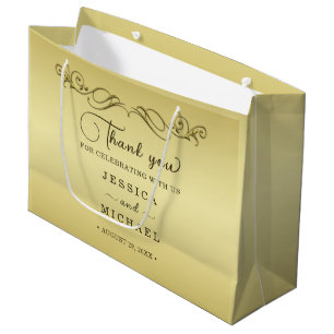 Elegant Luxury Gold Ornate wedding Large Gift Bag