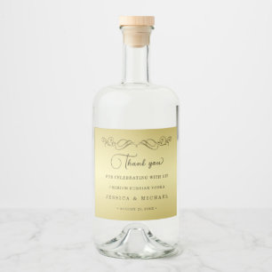 Elegant Luxury Gold Ornate wedding Liquor Bottle Label