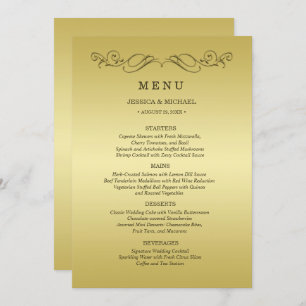 Elegant Luxury Gold Ornate wedding Menu